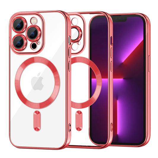 Funda MagSafe para Apple iPhone 13 Pro, Techsuit, Luxury Crystal, Roja