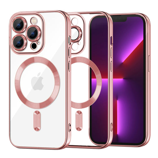 Funda MagSafe para Apple iPhone 13 Pro, Techsuit, Luxury Crystal, Rosa