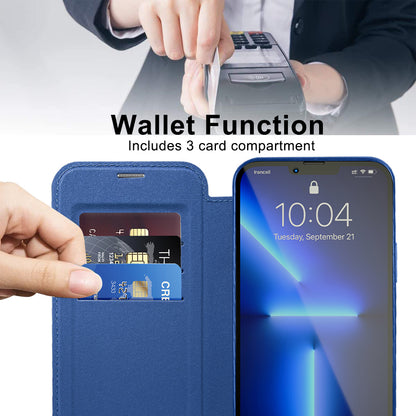 Funda MagSafe para Apple iPhone 13 Pro, Techsuit, SmartMag Book, azul