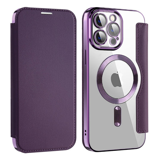 Funda MagSafe para Apple iPhone 13 Pro, Techsuit, SmartMag Book, Morado