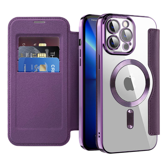 Funda MagSafe para Apple iPhone 13 Pro, Techsuit, SmartMag Book, Morado
