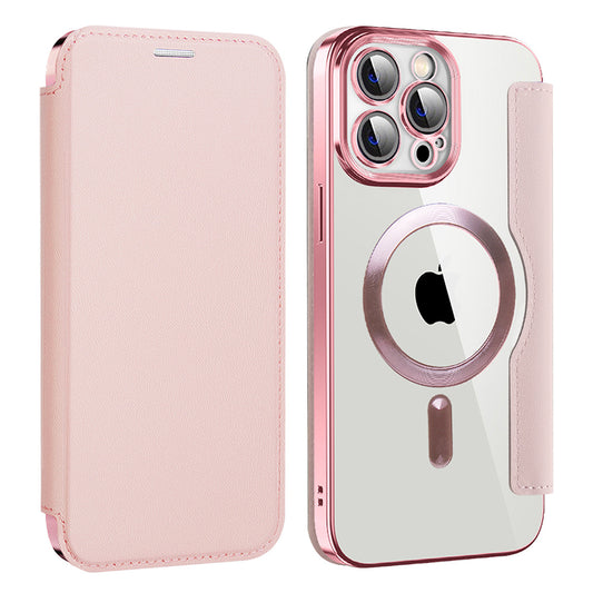Funda MagSafe para Apple iPhone 13 Pro, Techsuit, SmartMag Book, Rosa