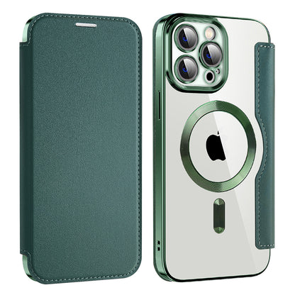 Funda MagSafe para Apple iPhone 13 Pro, Techsuit, SmartMag Book, Verde