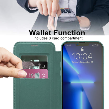 Funda MagSafe para Apple iPhone 13 Pro, Techsuit, SmartMag Book, Verde
