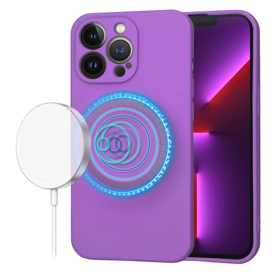 Funda MagSafe para Apple iPhone 13 Pro, Techsuit, SoftFlex, Morado