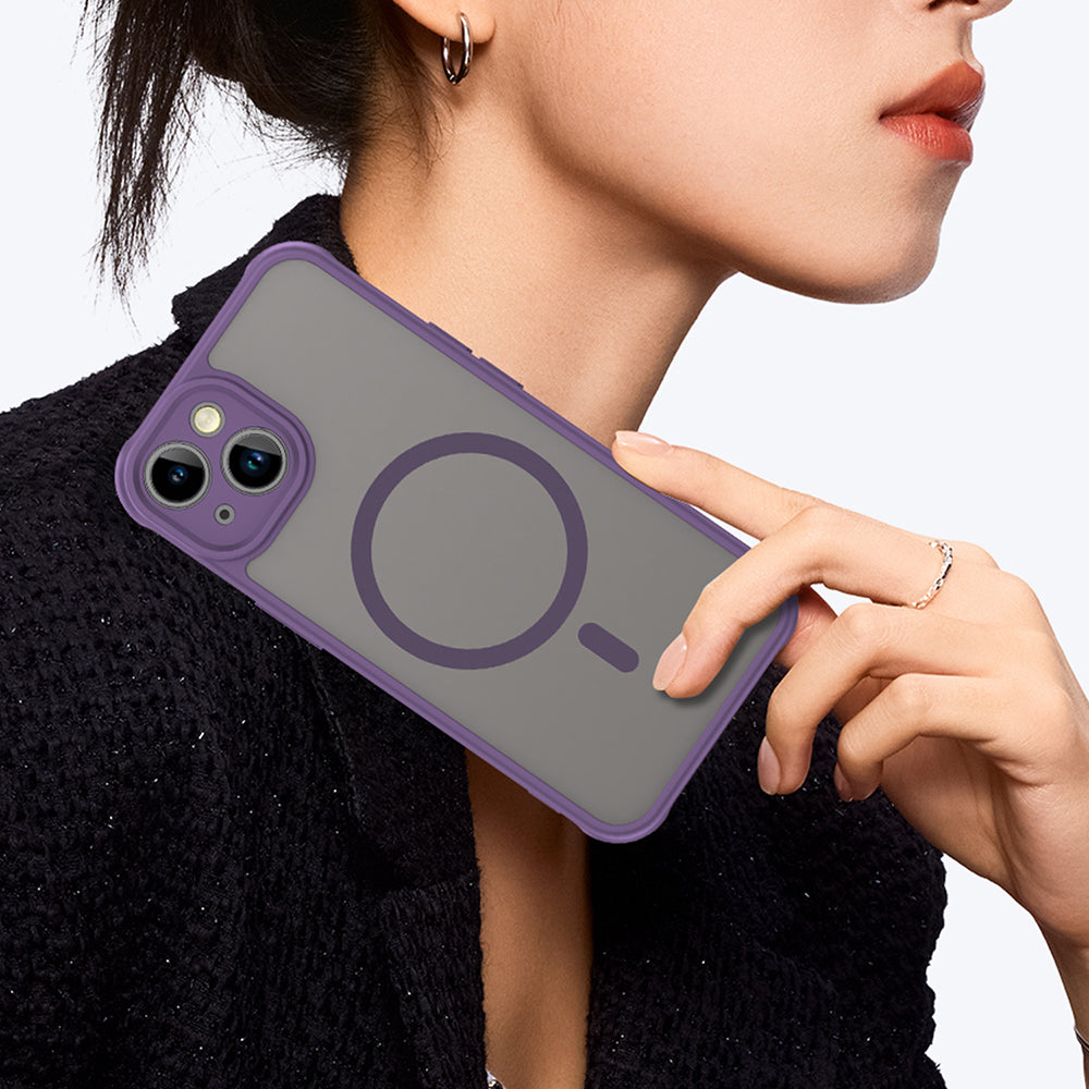 Funda MagSafe para Apple iPhone 13, Techsuit, HaloFrost II, Morado