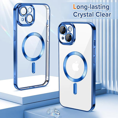 Funda MagSafe para Apple iPhone 13, Techsuit, Luxury Crystal, Azul Oscuro