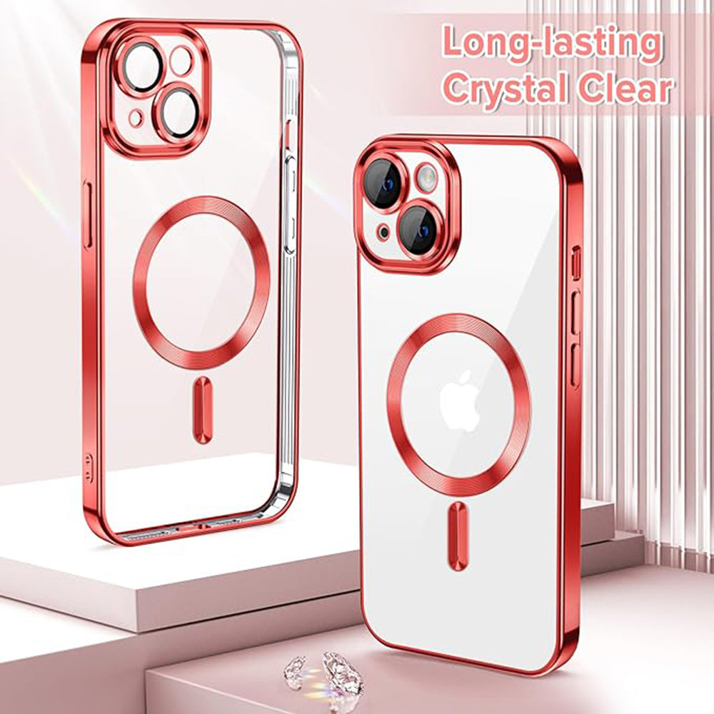 Funda MagSafe para Apple iPhone 13, Techsuit, Luxury Crystal, Roja