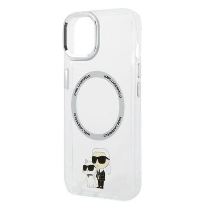 Funda MagSafe para Apple iPhone 14 Plus, Karl Lagerfeld, Ikonik Karl & Choupette, Transparente