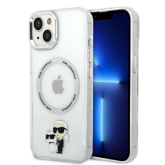 Funda MagSafe para Apple iPhone 14 Plus, Karl Lagerfeld, Ikonik Karl & Choupette, Transparente