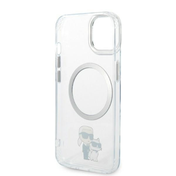 Funda MagSafe para Apple iPhone 14 Plus, Karl Lagerfeld, Ikonik Karl & Choupette, Transparente