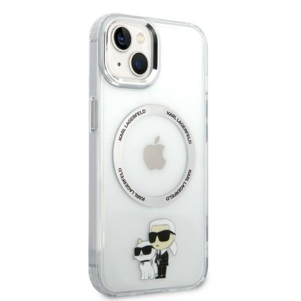 Funda MagSafe para Apple iPhone 14 Plus, Karl Lagerfeld, Ikonik Karl & Choupette, Transparente
