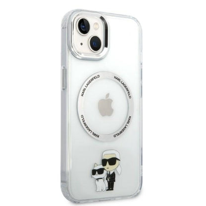 Funda MagSafe para Apple iPhone 14 Plus, Karl Lagerfeld, Ikonik Karl & Choupette, Transparente