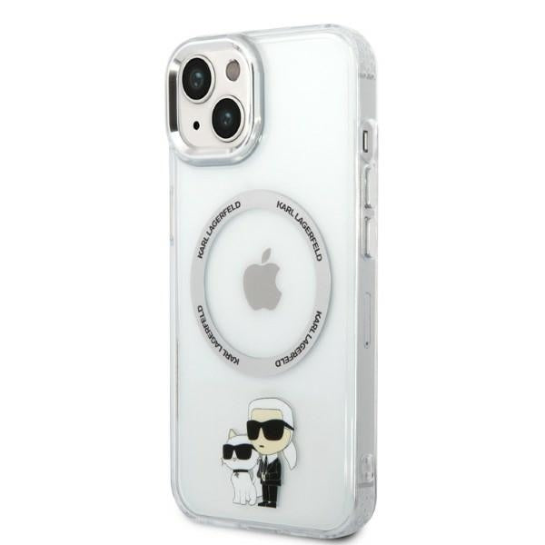 Funda MagSafe para Apple iPhone 14 Plus, Karl Lagerfeld, Ikonik Karl & Choupette, Transparente