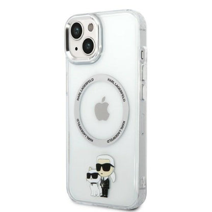 Funda MagSafe para Apple iPhone 14 Plus, Karl Lagerfeld, Ikonik Karl & Choupette, Transparente