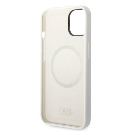 Funda MagSafe para Apple iPhone 14 Plus, Karl Lagerfeld, Silicona Choupette, Blanca