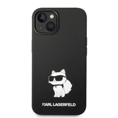 Funda MagSafe para Apple iPhone 14 Plus, Karl Lagerfeld, Silicona Choupette, Negra