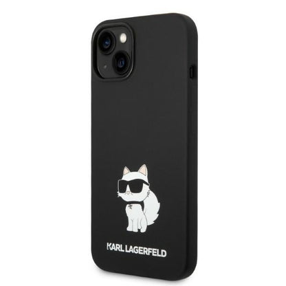 Funda MagSafe para Apple iPhone 14 Plus, Karl Lagerfeld, Silicona Choupette, Negra