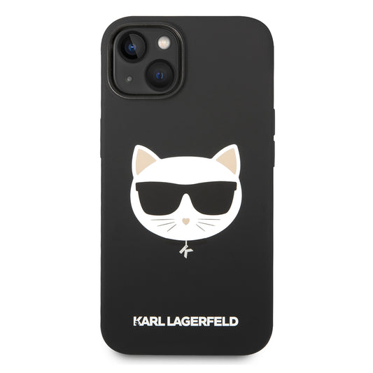 Funda MagSafe para Apple iPhone 14 Plus, Karl Lagerfeld, Silicona Cabeza de Choupette, Negra