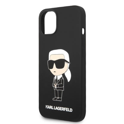 Funda MagSafe para Apple iPhone 14 Plus, Karl Lagerfeld, Silicona Ikonik Karl, Negra