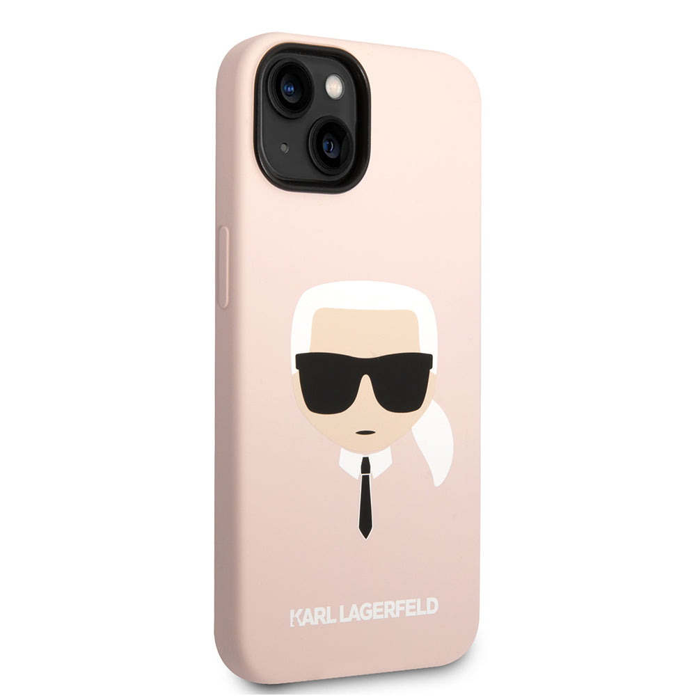 Funda MagSafe para Apple iPhone 14 Plus, Karl Lagerfeld, Silicona Cabeza de Karl, Rosa