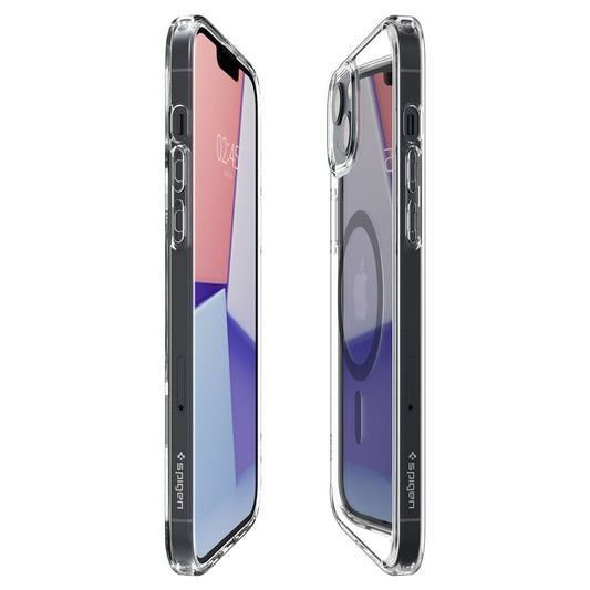 Funda MagSafe para Apple iPhone 14 Plus, Spigen, Ultra Hybrid Carbon, Transparente