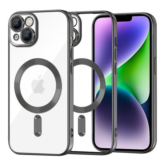Funda MagSafe para Apple iPhone 14 Plus, Techsuit, Luxury Crystal, Negra