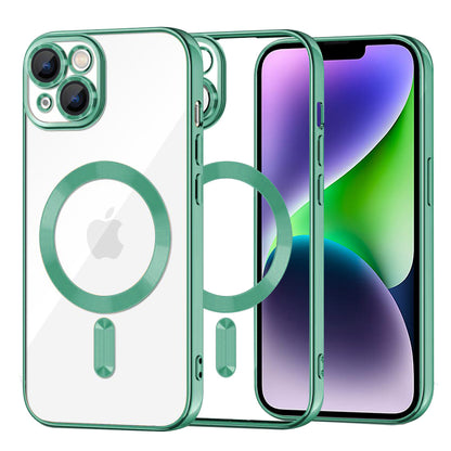 Funda MagSafe para Apple iPhone 14 Plus, Techsuit, Luxury Crystal, Verde Claro