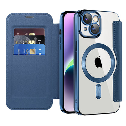 Funda MagSafe para Apple iPhone 14 Plus, Techsuit, SmartMag Book, Azul