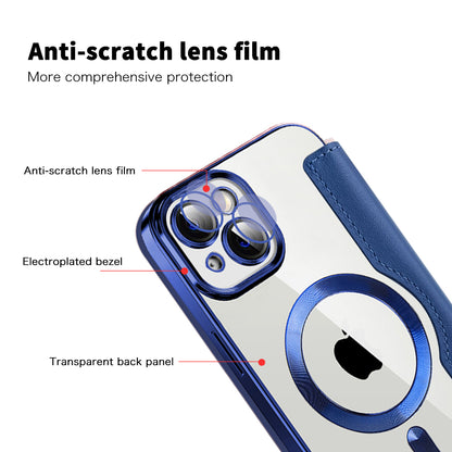 Funda MagSafe para Apple iPhone 14 Plus, Techsuit, SmartMag Book, Azul