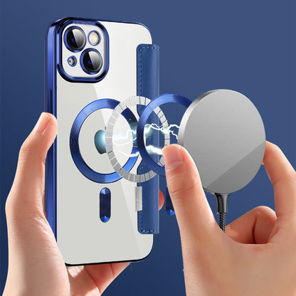 Funda MagSafe para Apple iPhone 14 Plus, Techsuit, SmartMag Book, Azul