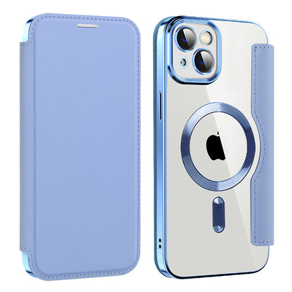 Funda MagSafe para Apple iPhone 14 Plus, Techsuit, SmartMag Book, Azul