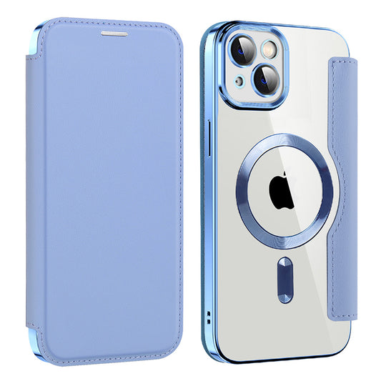 Funda MagSafe para Apple iPhone 14 Plus, Techsuit, SmartMag Book, Azul