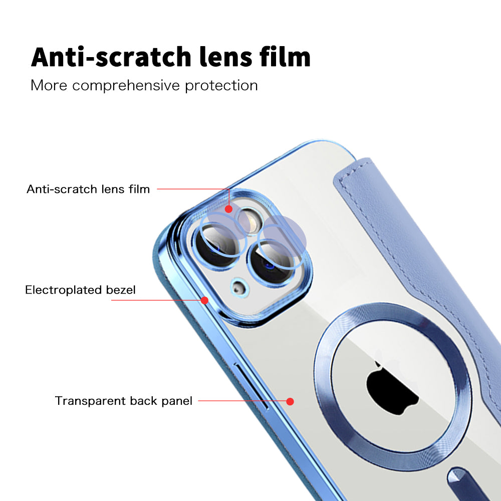 Funda MagSafe para Apple iPhone 14 Plus, Techsuit, SmartMag Book, Azul