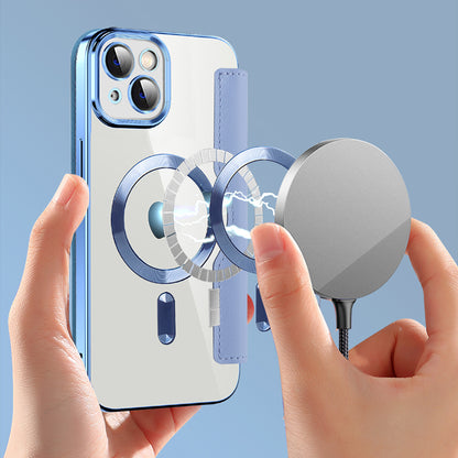 Funda MagSafe para Apple iPhone 14 Plus, Techsuit, SmartMag Book, Azul