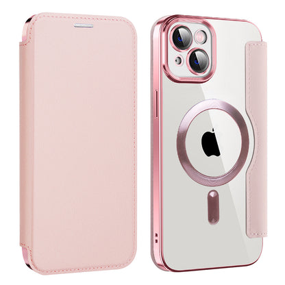 Funda MagSafe para Apple iPhone 14 Plus, Techsuit, SmartMag Book, Rosa