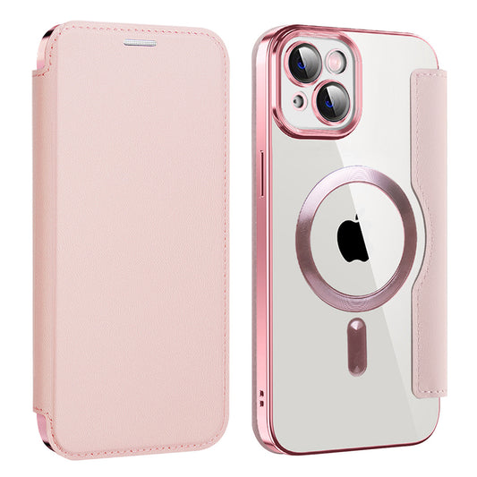 Funda MagSafe para Apple iPhone 14 Plus, Techsuit, SmartMag Book, Rosa