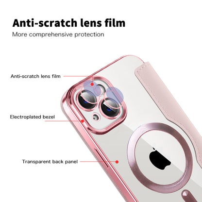 Funda MagSafe para Apple iPhone 14 Plus, Techsuit, SmartMag Book, Rosa