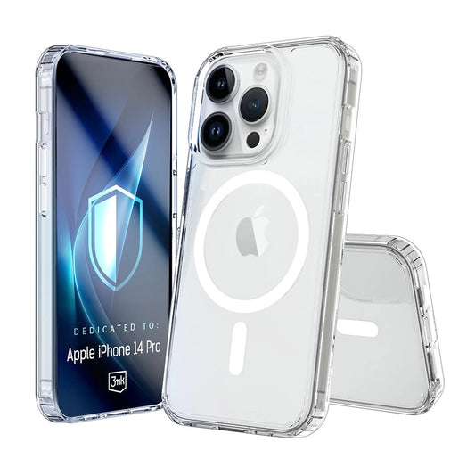 Funda MagSafe para Apple iPhone 14 Pro, 3MK, Armor MagCase, Transparente