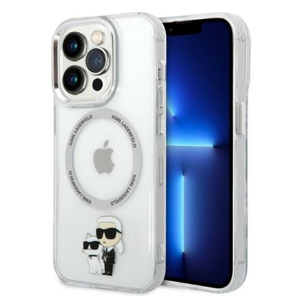 Funda MagSafe para Apple iPhone 14 Pro, Karl Lagerfeld, Ikonik Karl & Choupette, Transparente