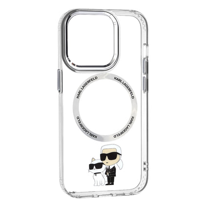 Funda MagSafe para Apple iPhone 14 Pro, Karl Lagerfeld, Ikonik Karl & Choupette, Transparente