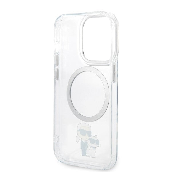 Funda MagSafe para Apple iPhone 14 Pro, Karl Lagerfeld, Ikonik Karl & Choupette, Transparente