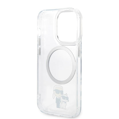 Funda MagSafe para Apple iPhone 14 Pro, Karl Lagerfeld, Ikonik Karl & Choupette, Transparente