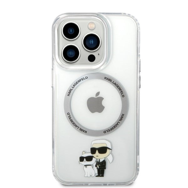 Funda MagSafe para Apple iPhone 14 Pro, Karl Lagerfeld, Ikonik Karl & Choupette, Transparente