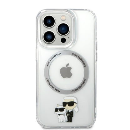Funda MagSafe para Apple iPhone 14 Pro, Karl Lagerfeld, Ikonik Karl & Choupette, Transparente