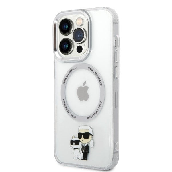 Funda MagSafe para Apple iPhone 14 Pro, Karl Lagerfeld, Ikonik Karl & Choupette, Transparente