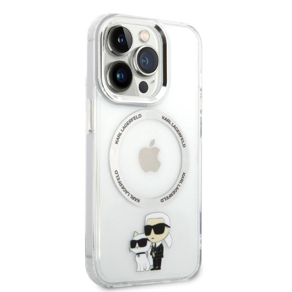 Funda MagSafe para Apple iPhone 14 Pro, Karl Lagerfeld, Ikonik Karl & Choupette, Transparente