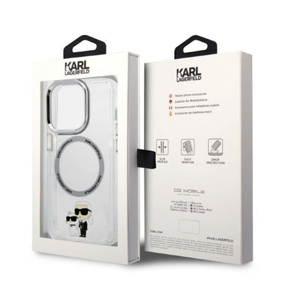 Funda MagSafe para Apple iPhone 14 Pro, Karl Lagerfeld, Ikonik Karl & Choupette, Transparente