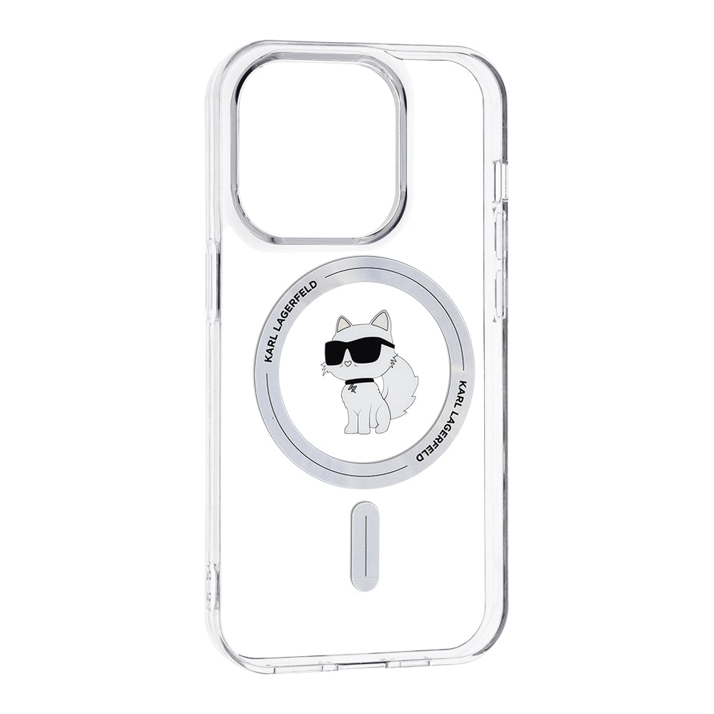 Funda MagSafe para Apple iPhone 14 Pro, Karl Lagerfeld, IML Choupette, Transparente