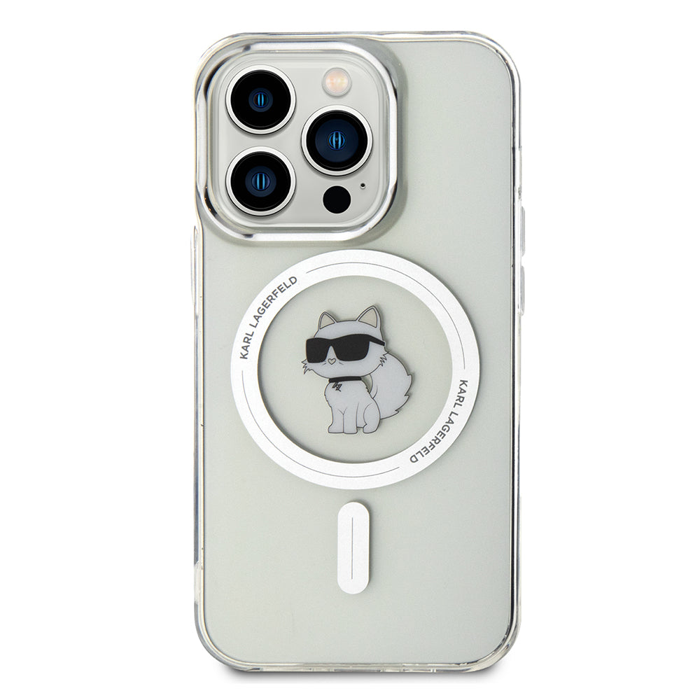 Funda MagSafe para Apple iPhone 14 Pro, Karl Lagerfeld, IML Choupette, Transparente